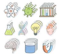 ANGOLIO Funny Science Sticky Notes - Primavera Pasqua regalo 30P carino note pad provetta luce cuore lampadina pozione modello essenziale insegnante studente regali stazionario appiccicoso colorato
