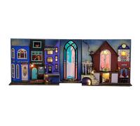 Angolo del libro magico fai-da-te, kit angolo del libro fai-da-te - Decorazione per inserto per libreria 3D,Fermalibri decorativi con luce a LED, kit modello di set di fermalibri fai da te per adolesc