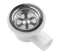 Angolo di scarico in acciaio inox per lavello 7,6 cm RV roulotte barca accessori impermeabile facile montaggio PP plastica bianco