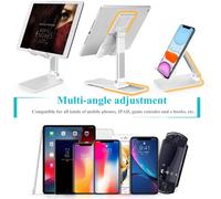 Angolo e altezza regolabili, retro in gomma antiscivolo, struttura robusta, mani libere, design multi-angolo, universale per telefoni, cuscinetto in