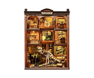 Angolo Libreria 3D Fai da Te con Luce LED Touch, Casa in Miniatura in Legno per Una Costruzione Immersiva di 6-8 Ore, Libreria Creativa e Decorativa Fossil Museum