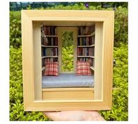 Angolo libro in miniatura con finestra, kit per camera fatto a mano, include divano letto, cuscini, decorazione per casa delle bambole e regalo unico per gli amanti dei libri
