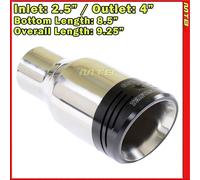 Angolo Nero Alluminio 9.25in 2.5 IN 4 Fuori Inossidabile 283735 Weld Su Tubo Tip