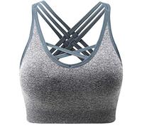 ANGOOL Reggiseno Sportivo con Spallacci Imbottiti e Incrociati per Yoga e Altri Esercizi di Fitness Femminile