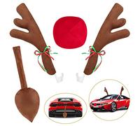 Angooni Renna Set auto con coda, Rudolph decorazione natalizia auto, renna per auto, camion, furgone e SUV