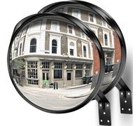 Angooni Specchio di sicurezza, assistente al parcheggio, specchio grandangolare regolabile, specchio convesso per garage e vialetti (supporta interni ed esterni) - 2Pcs 40cm