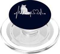 Angora turca Cat Heartbeat ECG Gatti divertenti e amanti dei gattini PopSockets PopGrip per MagSafe