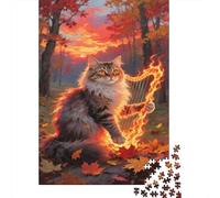 Angora turca Jigsaw Puzzle Impossibili 1000 Pezzi foresta autunnale Decorazione Per La Casa. Rilassamento E Intelligence Per Adulti E Ragazzi Da 14 Anni 1000pcs (75x50cm)