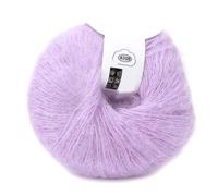 Angora Wool Yarn Soft Mohair Knitting Warm Durable Fiber Material For Scarves Shawls Sweaters Hats 12 Colors Light Yellow Violet Light Grey Peach Pink Rose Red Khaki Light Blue (16 verde neve)