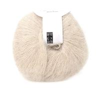 Angora Wool Yarn Soft Mohair Knitting Warm Durable Fiber Material For Scarves Shawls Sweaters Hats 12 Colors Light Yellow Violet Light Grey Peach Pink Rose Red Khaki Light Blue (17 beige)