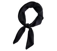 Angoter Piazza Donne Piccole Piazza Raso 'involucro Della Sciarpa Di Seta Sensazione Di Solidità Dei Di Colore Sciarpa Poco Foulard Accessori (nero)