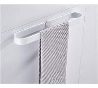 Angou Porta asciugamani senza foratura, accessorio per il bagno, in alluminio, autoadesivo, 40 cm, colore: bianco