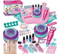 ANGREEL Kit Unghie Bambina, Set per Nail Art per Bambine e Ragazze 3 6 7 8 10 12 anni, Unghie Set Manicure Gioco Asciugacapelli Kit Gioco Per Unghie Bambina Nail Art Giocattoli Regali Natale Compleann