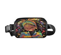 Angry African Girl Fashion Crossbody Bag Marsupio per donne e uomini, piccola cintura toracica con cinghia regolabile per viaggi, corsa, escursionismo, Ragazza africana arrabbiata, 1 size