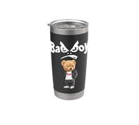Angry Bad Boys Style, Cool Teddy Bear Bad Boy Graphic Design Bicchiere termico in acciaio inox doppia parete