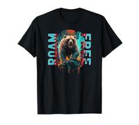 Angry Bear Grizzly Bears Wildlife Mountains Animal Maglietta