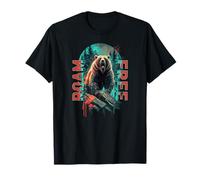Angry Bear Grizzly Bears Wildlife Mountains Animal Maglietta