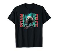 Angry Bear Grizzly Bears Wildlife Mountains Animal Maglietta