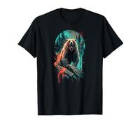 Angry Bear Grizzly Bears Wildlife Mountains Animal Maglietta