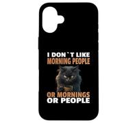 Angry Black Cat Bere Caffè Prima del Caffè Odio Tutti Custodia per iPhone 16 Plus