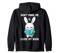 Angry Bunny Don't Make Me Close My Book Reading Felpa con Cappuccio
