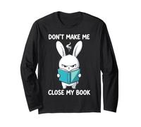 Angry Bunny Don't Make Me Close My Book Reading Maglia a Manica