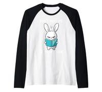 Angry Bunny Don't Make Me Close My Book Reading Maglia con Maniche Raglan