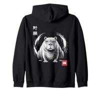 Angry Capybara Circolo Zen Giapponese Felpa con Cappuccio