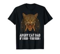 Angry Cat Dad Funny Pun Design per il proprietario di Really Evil Cat Maglietta
