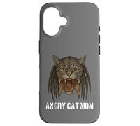 Angry Cat Mom for Owner of Really Evil Cat, divertente gioco di parole Custodia per iPhone 16