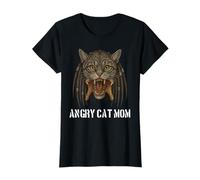 Angry Cat Mom for Owner of Really Evil Cat, divertente gioco di parole Maglietta