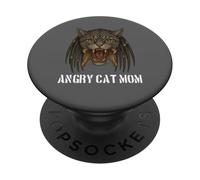Angry Cat Mom for Owner of Really Evil Cat, divertente gioco di parole PopSockets PopGrip Adesivo