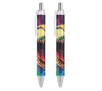 Angry Dinosaur Art Penna a sfera personalizzata Fancy Funny Ball Point Penne nere Regali 2 PZ