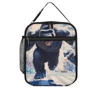 Angry Fighting Gorilla stampato borsa termica per il pranzo portatile con manico staccabile per viaggi, lavoro, picnic