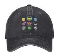 Angry Geometry Dash Washed Berretto da Baseball dei Cartoni Animati Videogioco Cappello da Camionista alla Moda Cappellino Snapback per Sport all'Aria Aperta Femminile Femminile Maschile