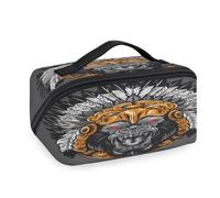 Angry Gorilla Aztec Borse per il trucco da viaggio per donne uomini ragazze ragazzi Gorilla Wash Pouch Bag Portable Toiletry Cosmetic Toiletries Organizer Shower Bag