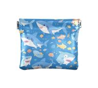 Angry Grande Bianco Squalo Cielo Blu di Modo delle Donne Piccola Borsa Della Moneta di Cuoio Portafoglio Decorativo Mini Sacchetto di Trucco per gli Uomini Donne Viaggio monederos pequenos de Muj