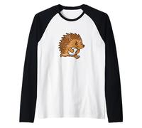 Angry Hedgehog Giocare a Rugby Maglia con Maniche Raglan