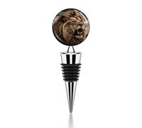 Angry Lion Tappo per vino in metallo decorativo elegante riutilizzabile a prova di perdite, tappi per vino per regali, bar, vacanze, feste, matrimoni