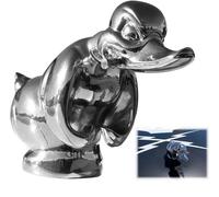 Angry Rubber Duck Hood Ornamento, Angry Rubber Duck, statuetta del radiatore 3D, decorazione per cofano, decorazione da parete (argento)