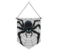 Angry Spider Web Star Nero Blu Banner da appendere con asta telescopica banner in tessuto banner per feste e decorazioni per porte, pareti, finestre, giardini, cortile