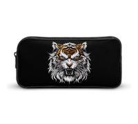 Angry Tiger Head Funny Pen Case Matita Alta Capacità Sacchetto di Cancelleria Sacchetto Trucco Cosmetici Organizzatore Per Uomini Donne