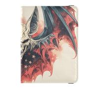 Angry Vampire Bat 4 luglio Independence Day Porta passaporto in pelle per documenti di viaggio organizer protezione passaporto custodia a portafoglio per donne leggera, arrabbiato Vampire Bat 4 luglio