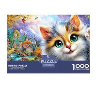 Angry White CatIntricate 1000-Piece Jigsaw Puzzles for Adults Presenting A World of Challenging Puzzle Games - These Stand As The Premier Gift Jigsaw Puzzles for Adults And Kids Age 12 Years Up 38x26