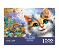 Angry White CatSophisticated 1000-Piece Jigsaw Puzzles for Adults Comprised of 1000 Individually Challenging Puzzle Game Pieces - Conceived As An Exceptional Gift Jigsaw Puzzles for Adults And Kids A