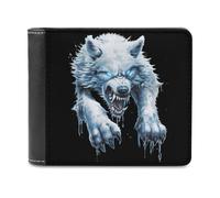 Angry White Wolf - Portafoglio sottile con tasca frontale e porta carte di credito, per donne e uomini, Stile:, Taglia unica, Per tutte le stagioni