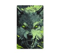 Angry Wolf con occhi verdi incandescenti, placca da parete vuota con interruttore singolo, copertura decorativa per interruttore della luce, 1 banda, per cucina, camera da letto, bagno, dimensioni