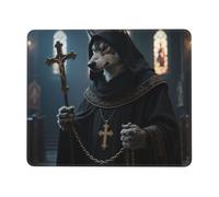 Angry Wolf Tappetino per mouse per computer, base in gomma antiscivolo, quadrato, tappetino per mouse per computer da ufficio, 20 x 24 cm