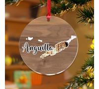 Anguilla Ornamento per albero di Natale a tema viaggio storico architettonico monumentale elegante ricordo dischi in acrilico trasparente edificio moderno opera d'arte paesaggio urbano ciondolo per