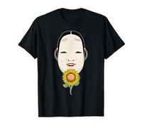 Angura Kei Dark Giapponese Estetica Noh Maschera Girasole Maglietta